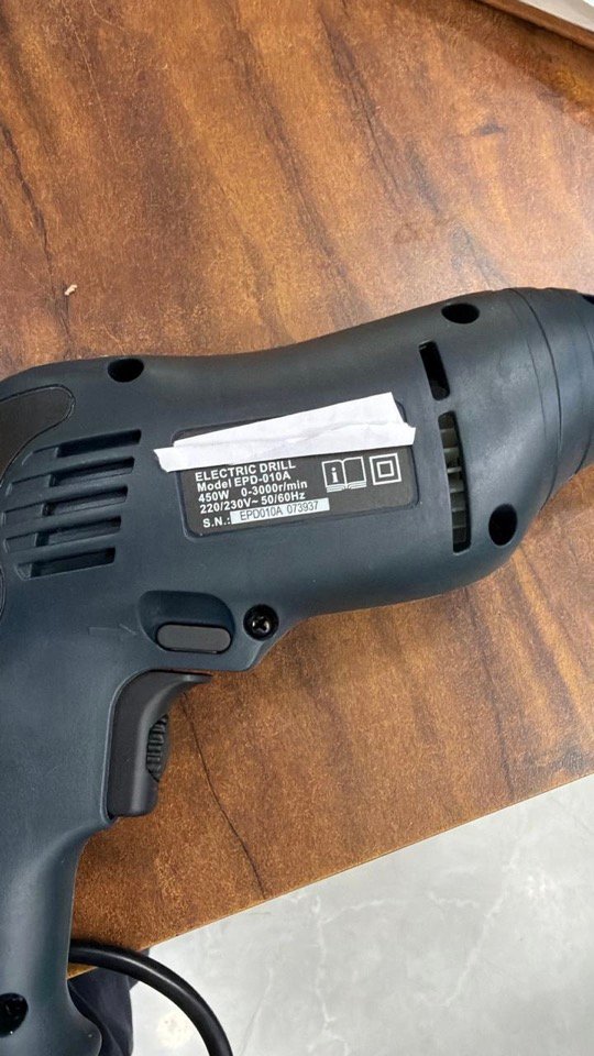 Electric Drill Machine nameplate